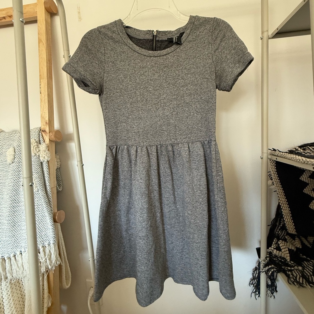 Grey babydoll t-shirt dress